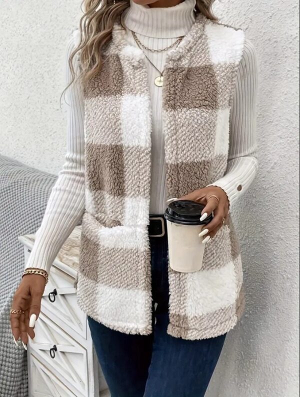 Loose Plaid Coat - Image 2