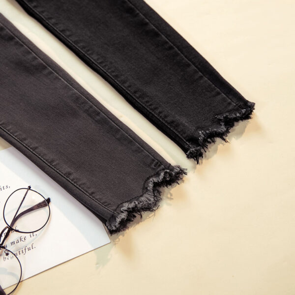 High Waist Elastic Trousers Jeans Women Ladies Pants - Image 3