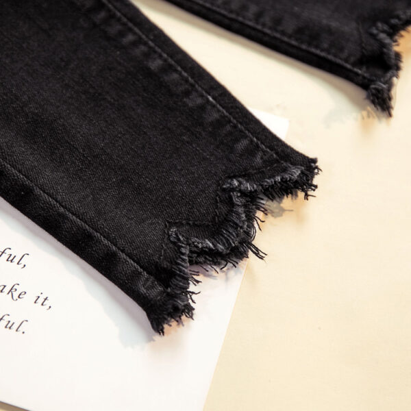 High Waist Elastic Trousers Jeans Women Ladies Pants - Image 10