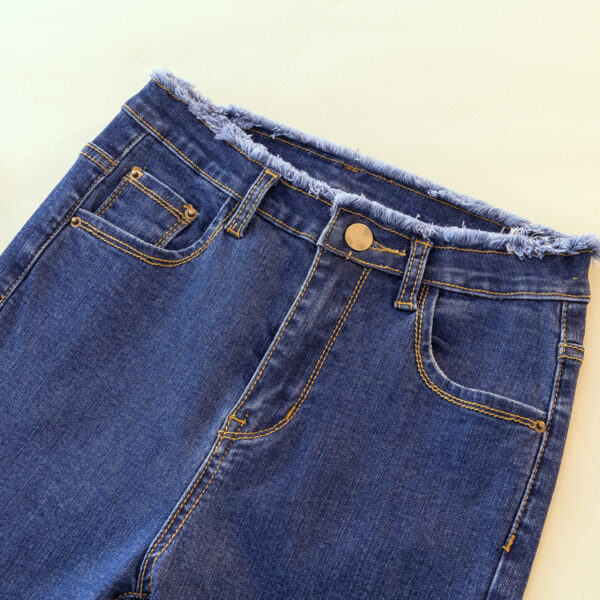 High Waist Elastic Trousers Jeans Women Ladies Pants - Image 9