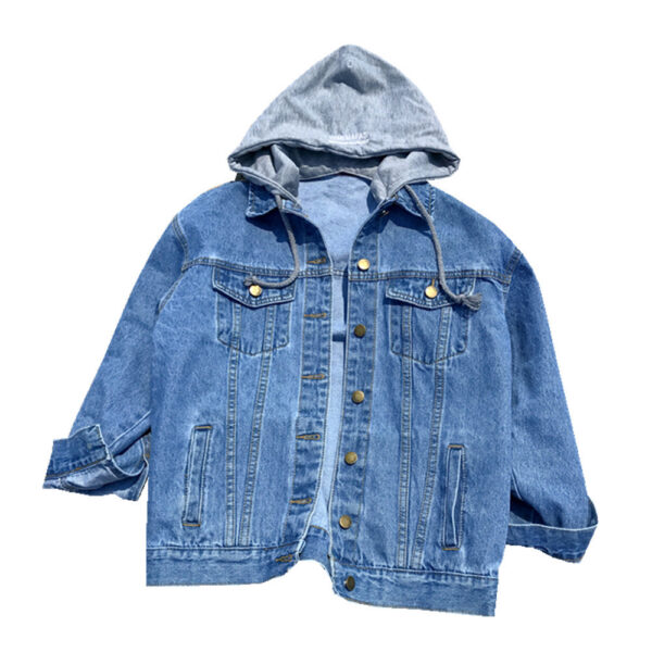 Denim Jacket Women Short Hooded Jacket Casual Top - Image 5
