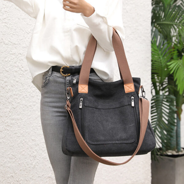Women Totes All-match Portable Large-capacity Female Canvas Bag Female Casual Shoulder Bags - Image 6
