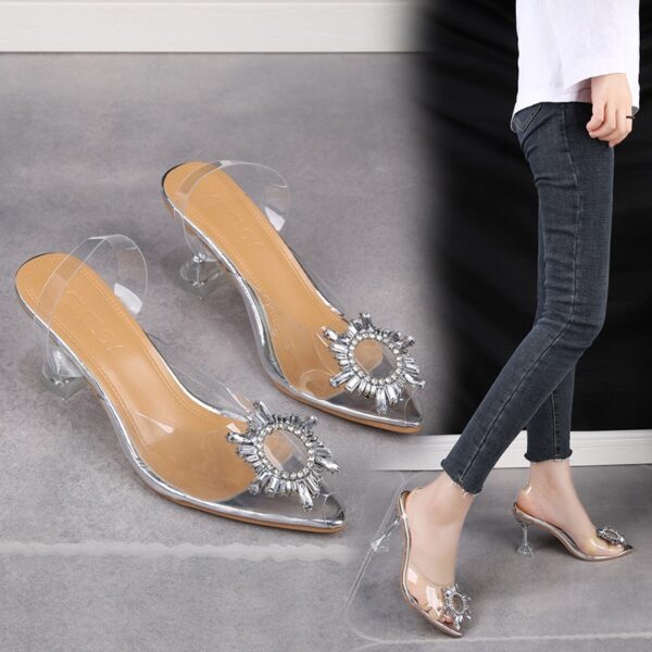 High Heel Sandals Shoes Women PVC - Image 6