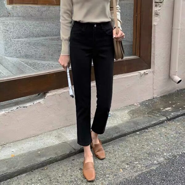Fallwinter New Style Womens Brushed Cigarette Jeans - Image 4