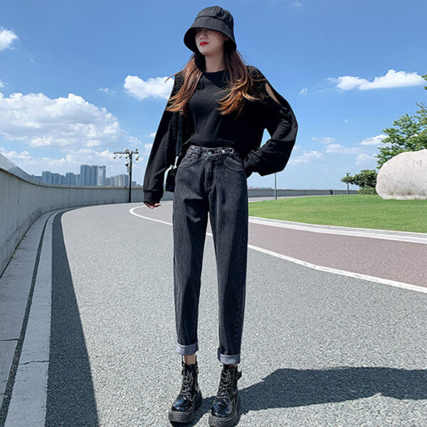 Summer Thin Black Harlan Jeans Women Spring Slim High Waist - Image 4