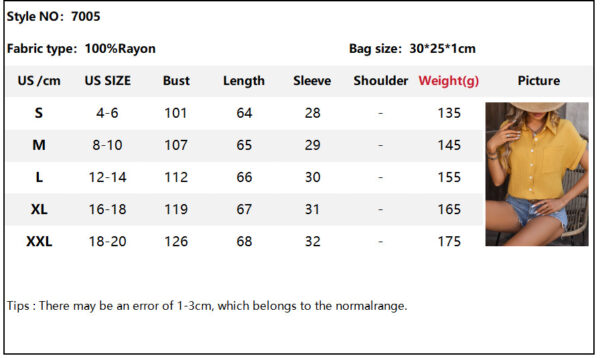 Summer Loose Short Sleeve Pocket Casual Champray Shirt Womens Clothing - Image 10