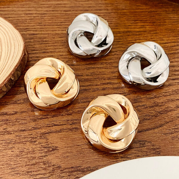 All-match Twisted Alloy Stud Earrings For Women - Image 6