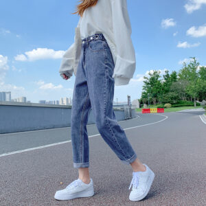 Summer Thin Black Harlan Jeans Women Spring Slim High Waist
