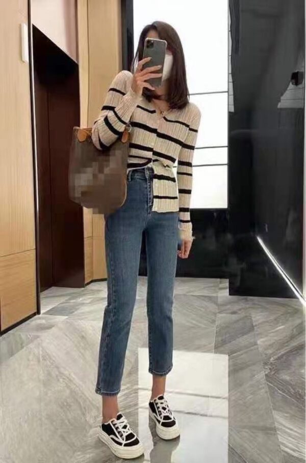 Fallwinter New Style Womens Brushed Cigarette Jeans - Image 5