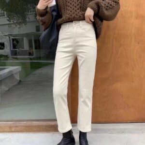Fallwinter New Style Womens Brushed Cigarette Jeans
