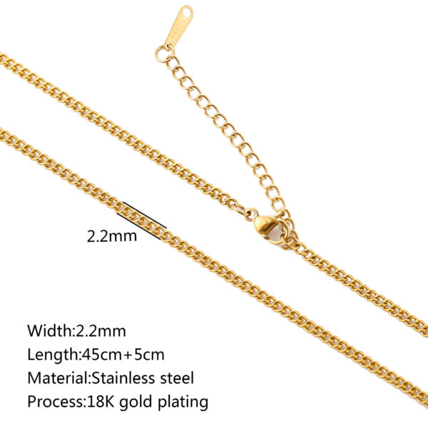 Stainless Steel Vacuum Vapor Plating 18K Gold Color Protection Lip Chain Accessories - Image 8