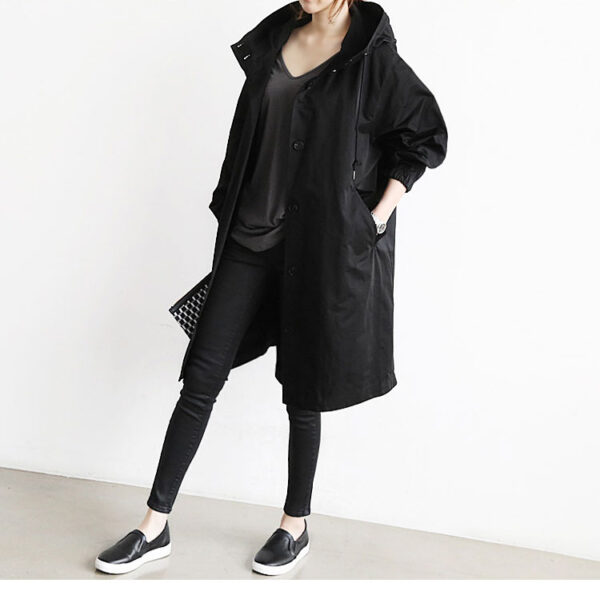 Women Windbreaker Jacket Casual Loose Button Pockets Hooded Quick Dry Windproof Waterproof Clothes For Outdoor Hiking Camping - Image 7