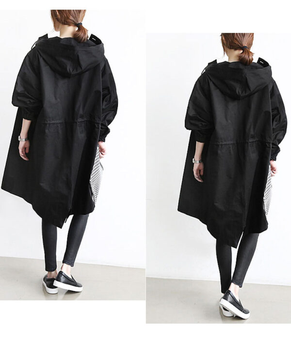 Women Windbreaker Jacket Casual Loose Button Pockets Hooded Quick Dry Windproof Waterproof Clothes For Outdoor Hiking Camping - Image 6