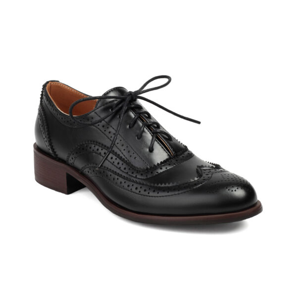 Retro British Contrasting Color Brogue High-cut Lace-up Shoes - Image 8