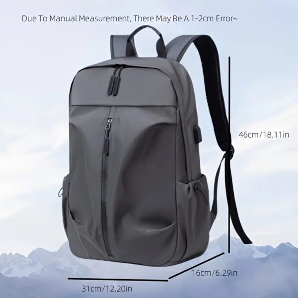 PU Backpack Fashion Large Capacity Men's Casual Backpack Commuter Trend Backpack Student School Bag - Image 6