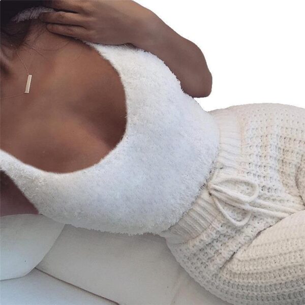 3pcs Womens Clothing Long Sleeve Crop Tank Top And Drawstring Shorts Pajama Set - Image 9