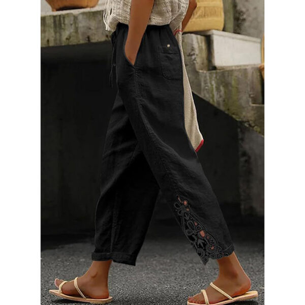 Women Casual Lightweight Drawstring Elastic Waist Pants With Pockets - Image 7