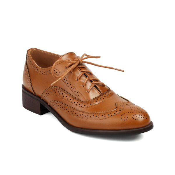 Retro British Contrasting Color Brogue High-cut Lace-up Shoes - Image 6