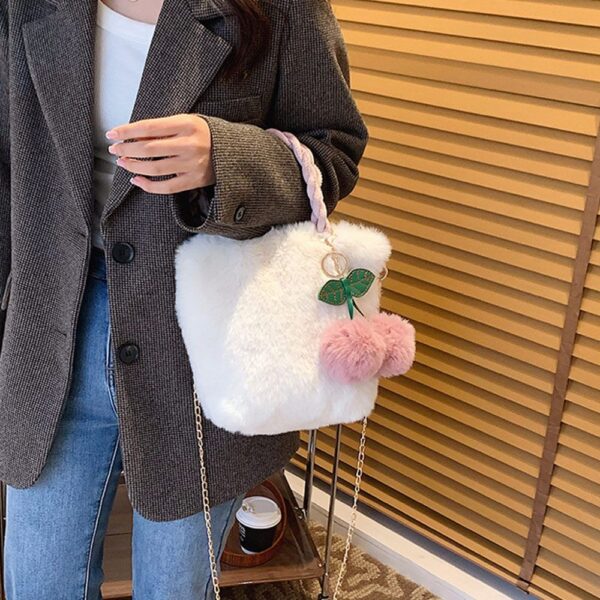 Plush Fashion Girl Cherry Handbag - Image 4