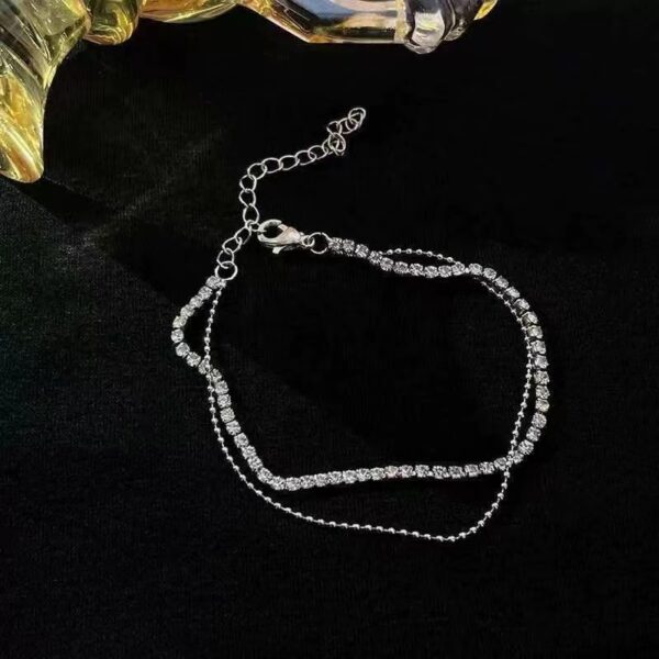 Simple Strass Cup Chain Handanklet Personality Multi-layer Bead Necklace - Image 6