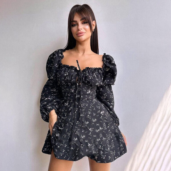 Women's Autumn Fashion Floral Long Sleeve Dress - Image 2