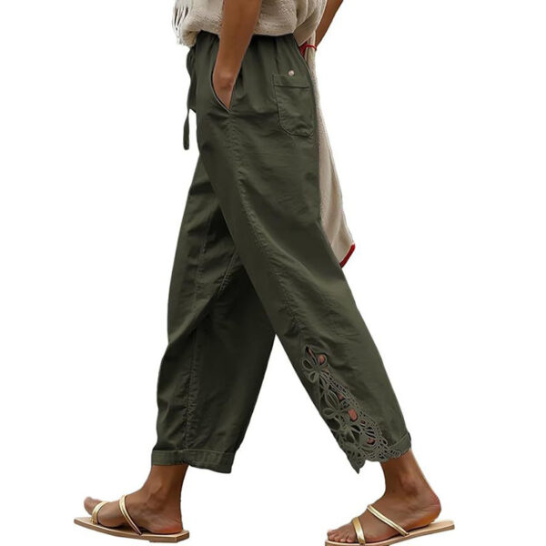 Women Casual Lightweight Drawstring Elastic Waist Pants With Pockets - Image 10