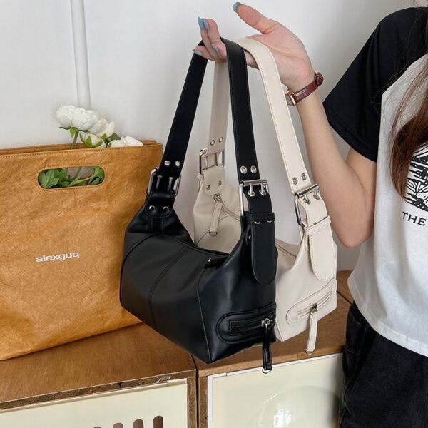 Y2K Style Shoulder Bag For Women Trendy Motorcycle Handbag Minimalist Shoulder Purse For Girls Street Wear - Image 5