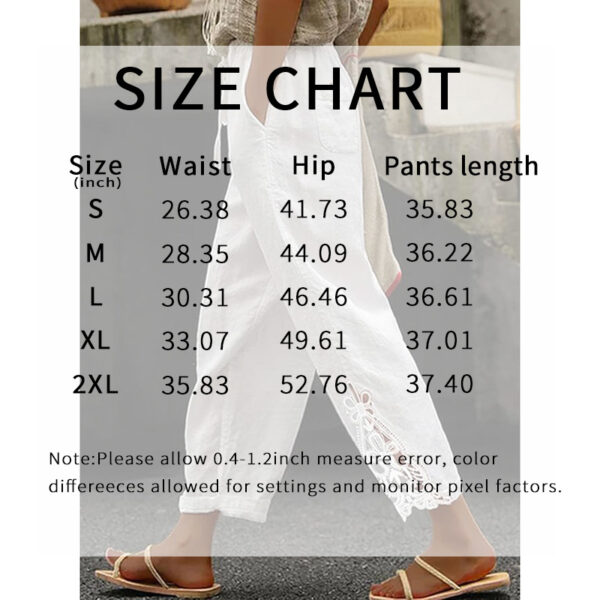 Women Casual Lightweight Drawstring Elastic Waist Pants With Pockets - Image 6
