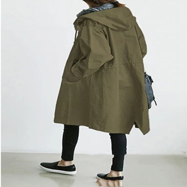Women Windbreaker Jacket Casual Loose Button Pockets Hooded Quick Dry Windproof Waterproof Clothes For Outdoor Hiking Camping - Image 8