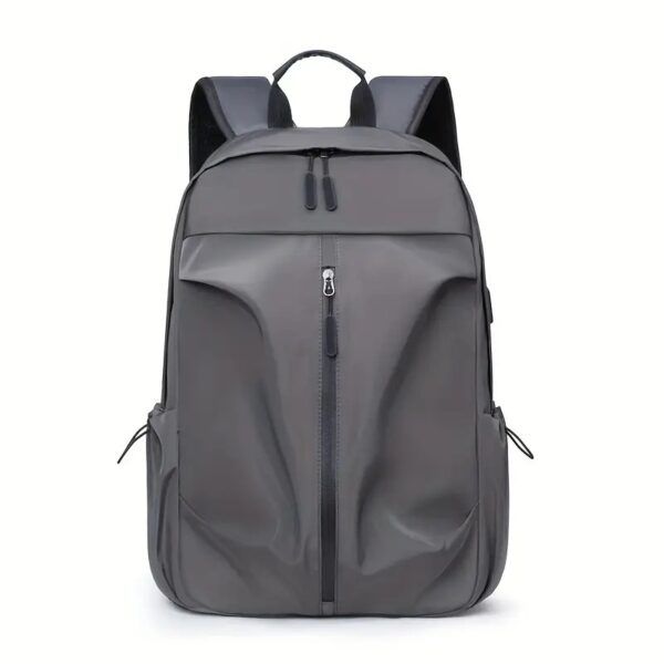 PU Backpack Fashion Large Capacity Men's Casual Backpack Commuter Trend Backpack Student School Bag - Image 4