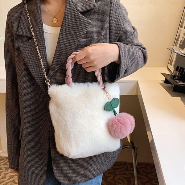 Plush Fashion Girl Cherry Handbag - Image 3