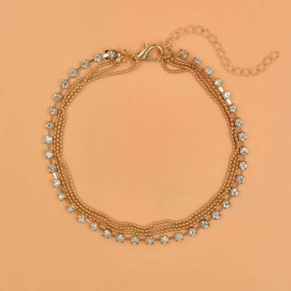 Simple Strass Cup Chain Handanklet Personality Multi-layer Bead Necklace - Image 3