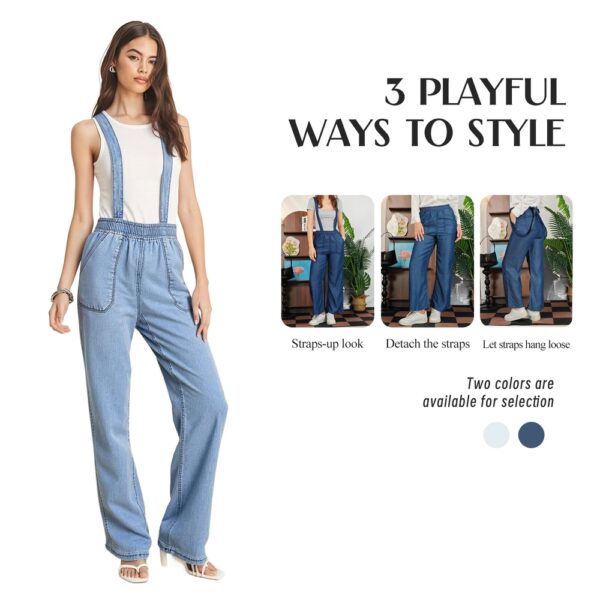 Women's High-Waist Jeans, Convertible Wide-Leg Full-Length Jeans With 3-in-1 Adjustable Hem, Tencel Lyocell For Summer. - Image 2