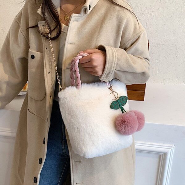 Plush Fashion Girl Cherry Handbag - Image 5