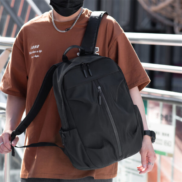 PU Backpack Fashion Large Capacity Men's Casual Backpack Commuter Trend Backpack Student School Bag - Image 5