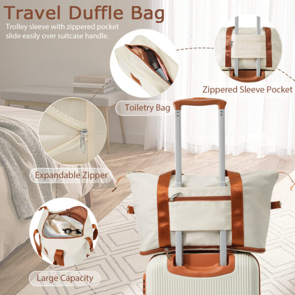 Hardshell Luggage Sets 3 Piece Carry-on Suitcase Double Spinner Wheels With TSA Lock - Image 5