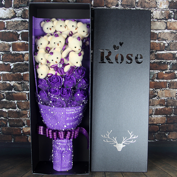 Teddy Bear & Rose Bouquet – Valentine’s Day Exclusive Gift